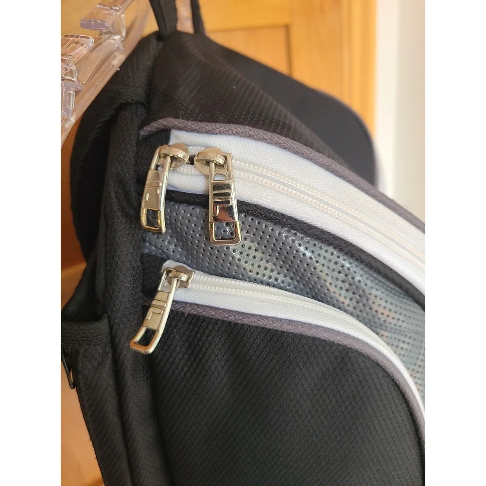 Fila Unisex Heritage Tennis Bag‎ Backpack Shoe Pocket Black White Performance